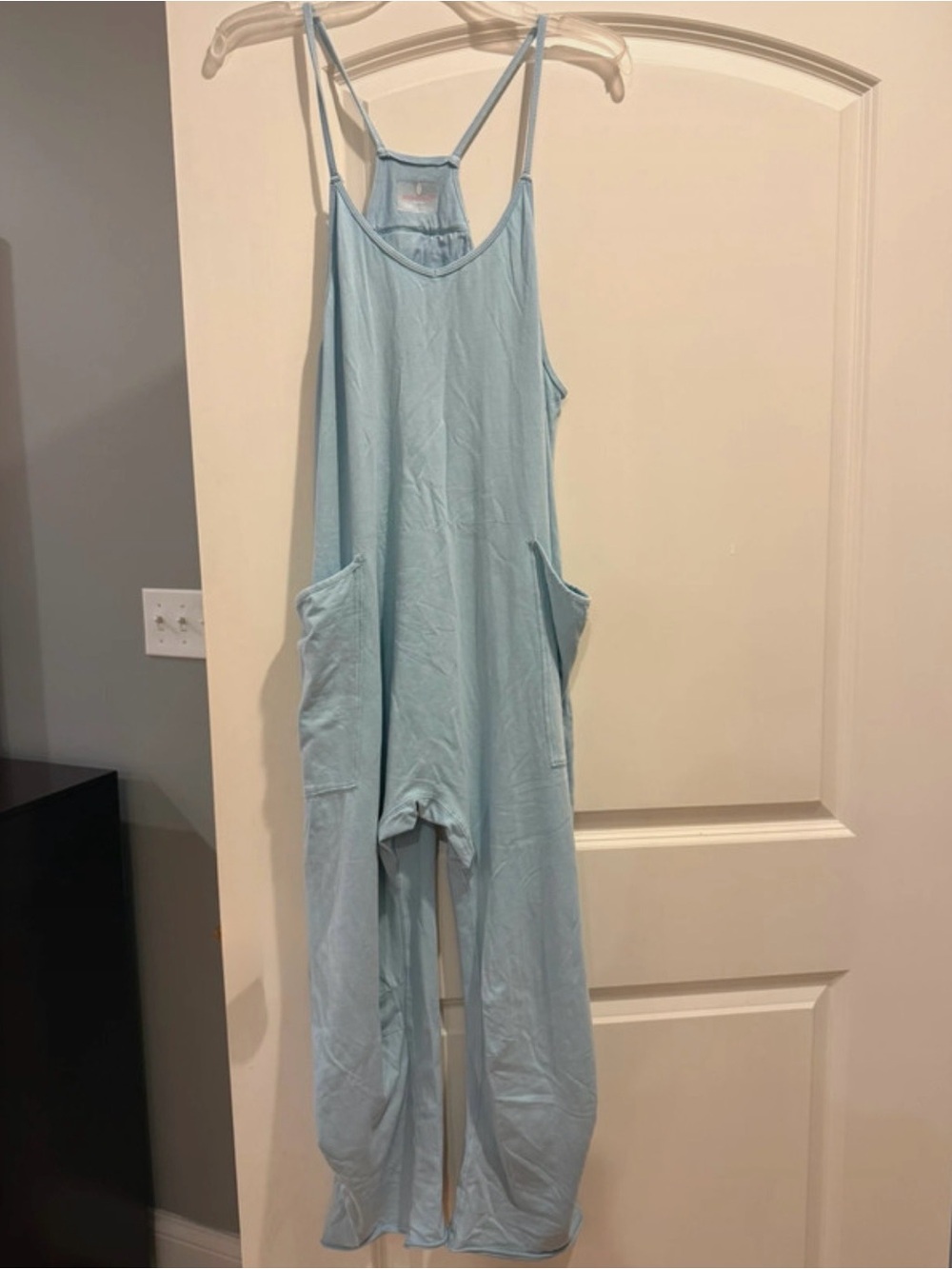 FP Movement by Free People Light Blue Strappy Jumpsuit Romper